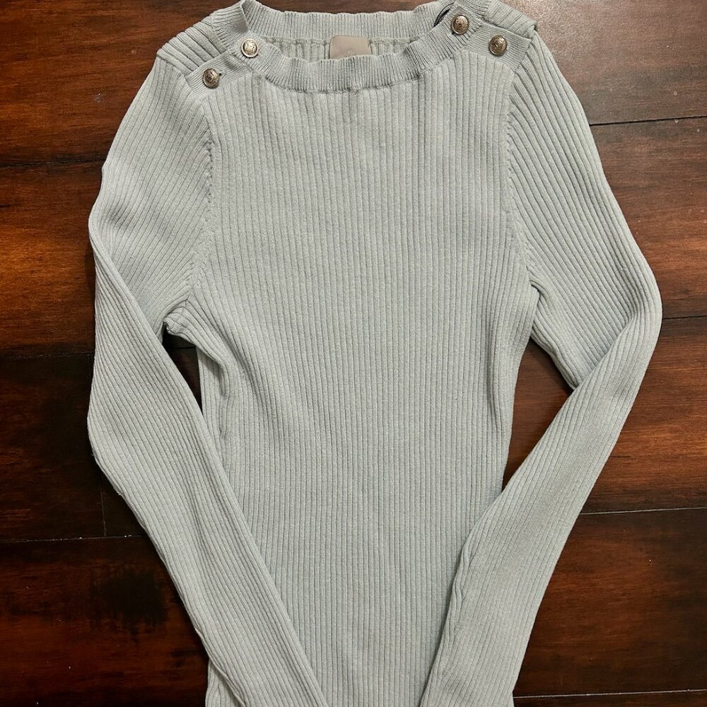 H&M Light Blue Knit Long Sleeve Sweater Size XS